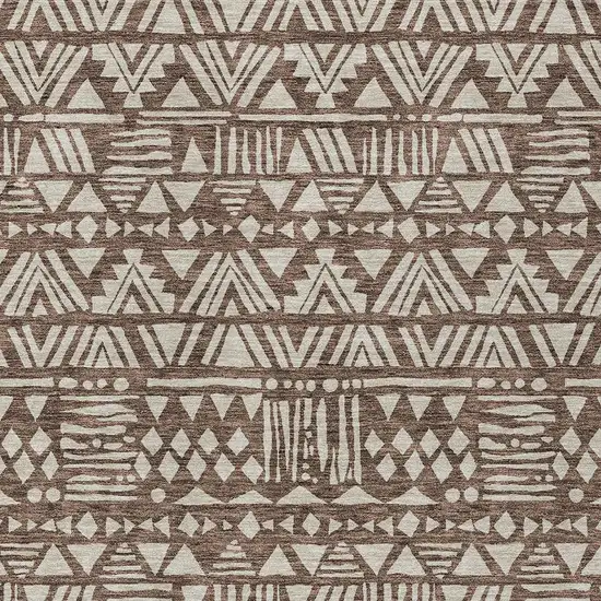 Brown And Beige Southwestern Washable Indoor Outdoor Area Rug Photo 7