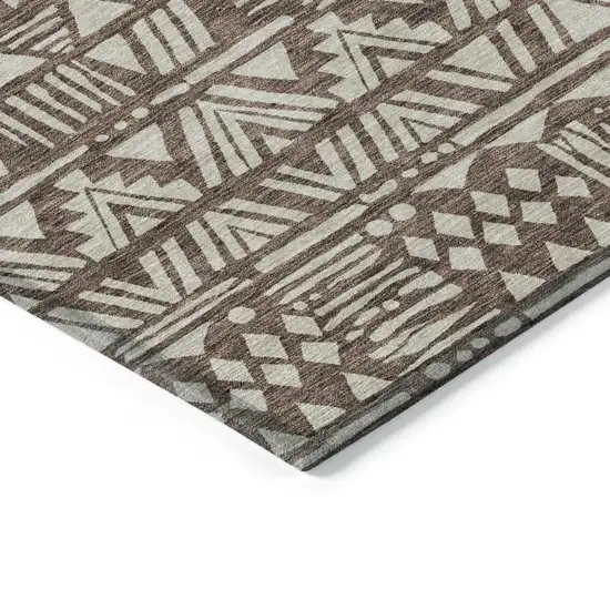 Brown And Beige Southwestern Washable Indoor Outdoor Area Rug Photo 5