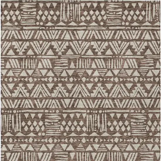 Brown And Beige Southwestern Washable Indoor Outdoor Area Rug Photo 8