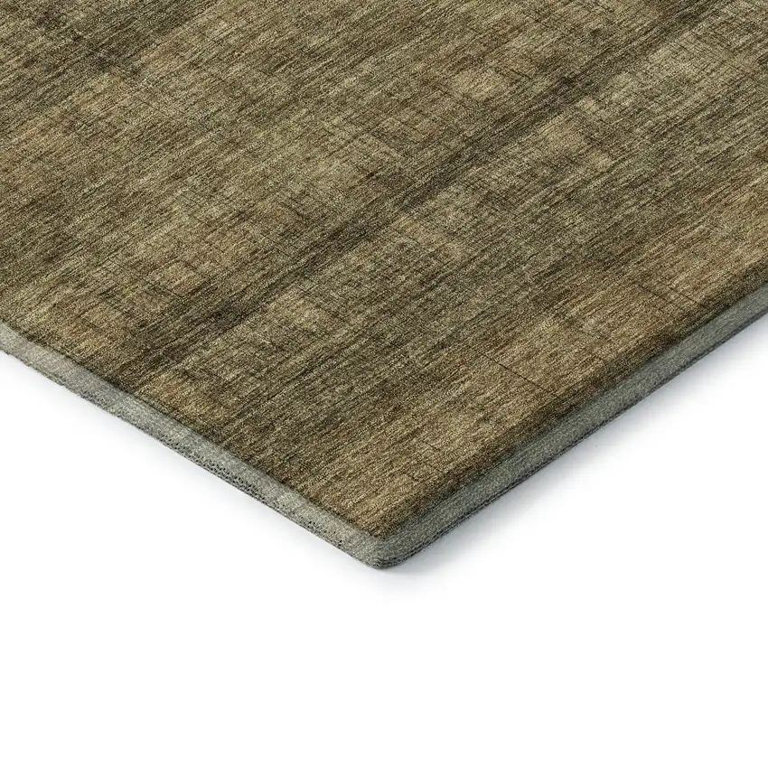 Brown And Beige Striped Washable Area Rug With UV Protection Photo 5