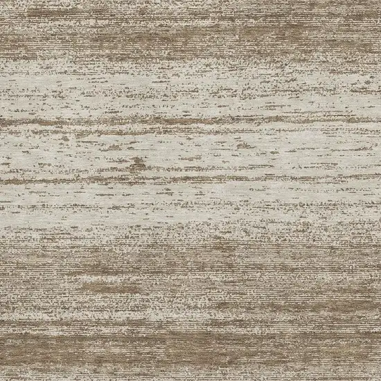 Brown And Beige Striped Washable Area Rug With UV Protection Photo 3