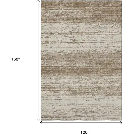 Brown And Beige Striped Washable Area Rug With UV Protection Photo 3