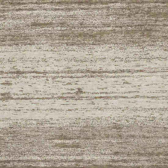Brown And Beige Striped Washable Area Rug With UV Protection Photo 3