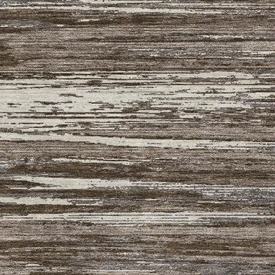 Brown And Beige Striped Washable Area Rug With UV Protection Photo 3