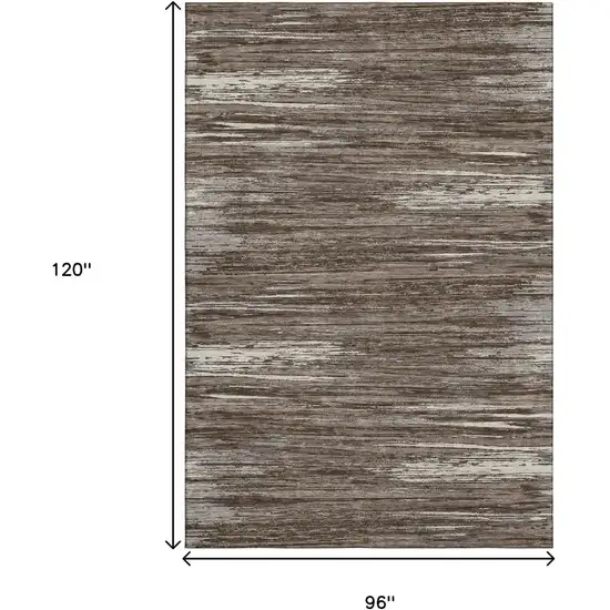 Brown And Beige Striped Washable Area Rug With UV Protection Photo 8