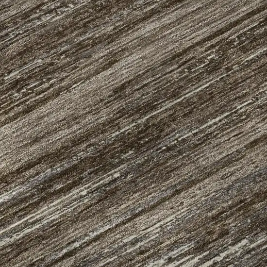 Brown And Beige Striped Washable Area Rug With UV Protection Photo 7