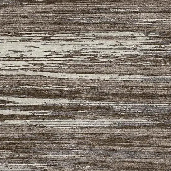 Brown And Beige Striped Washable Area Rug With UV Protection Photo 3