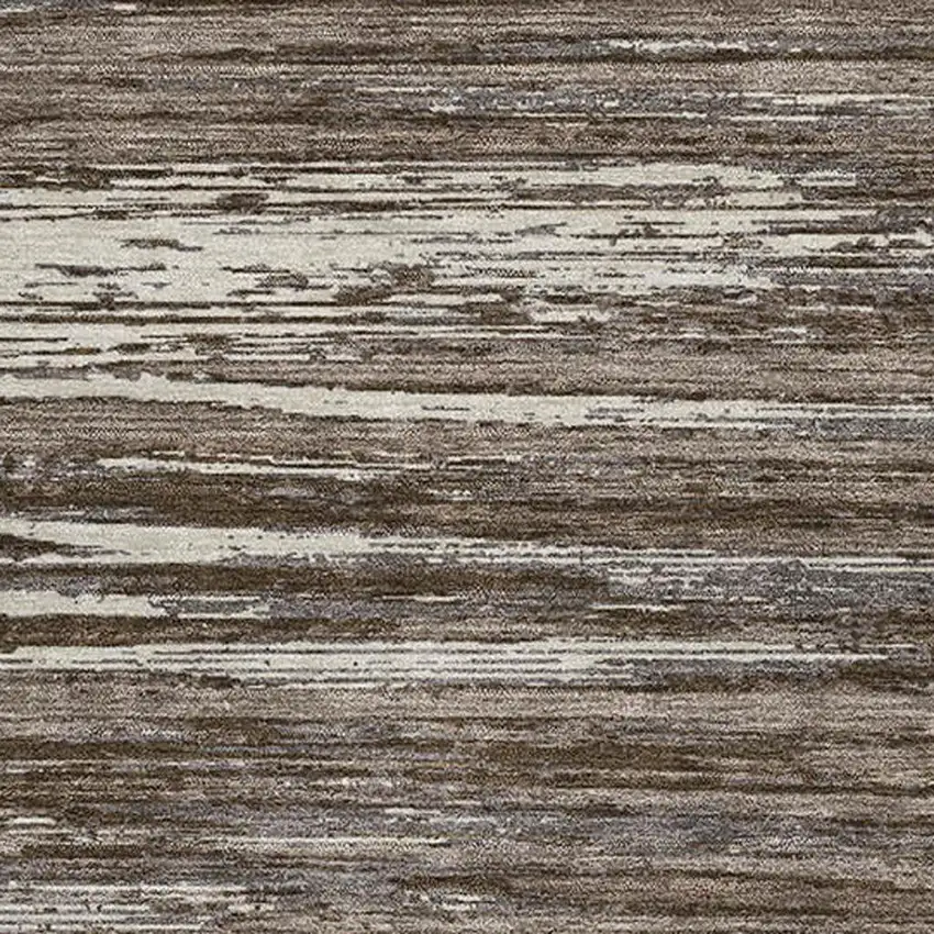 Brown And Beige Striped Washable Area Rug With UV Protection Photo 3