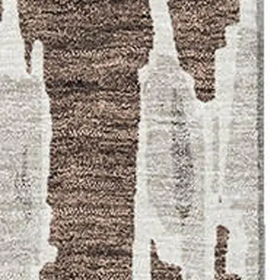 Brown And Beige Striped Washable Area Rug With UV Protection Photo 3