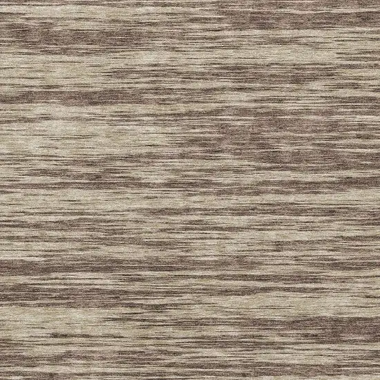 Brown And Beige Striped Washable Area Rug With UV Protection Photo 2