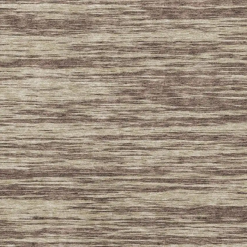 Brown And Beige Striped Washable Area Rug With UV Protection Photo 2