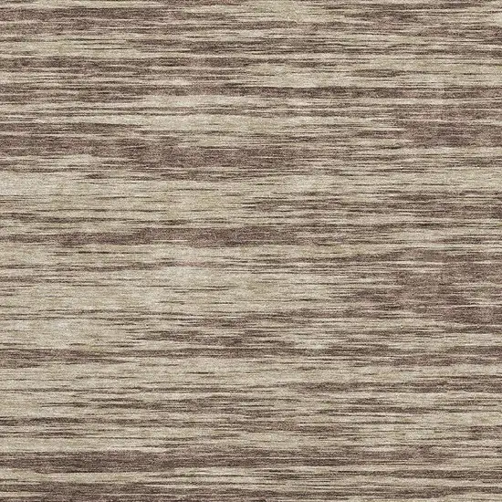 Brown And Beige Striped Washable Area Rug With UV Protection Photo 2