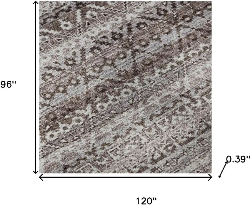 Brown And Beige Striped Washable Area Rug With UV Protection Photo 9