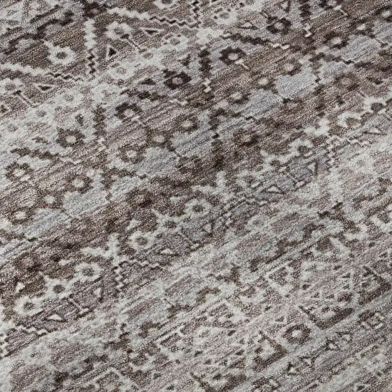 Brown And Beige Striped Washable Area Rug With UV Protection Photo 3