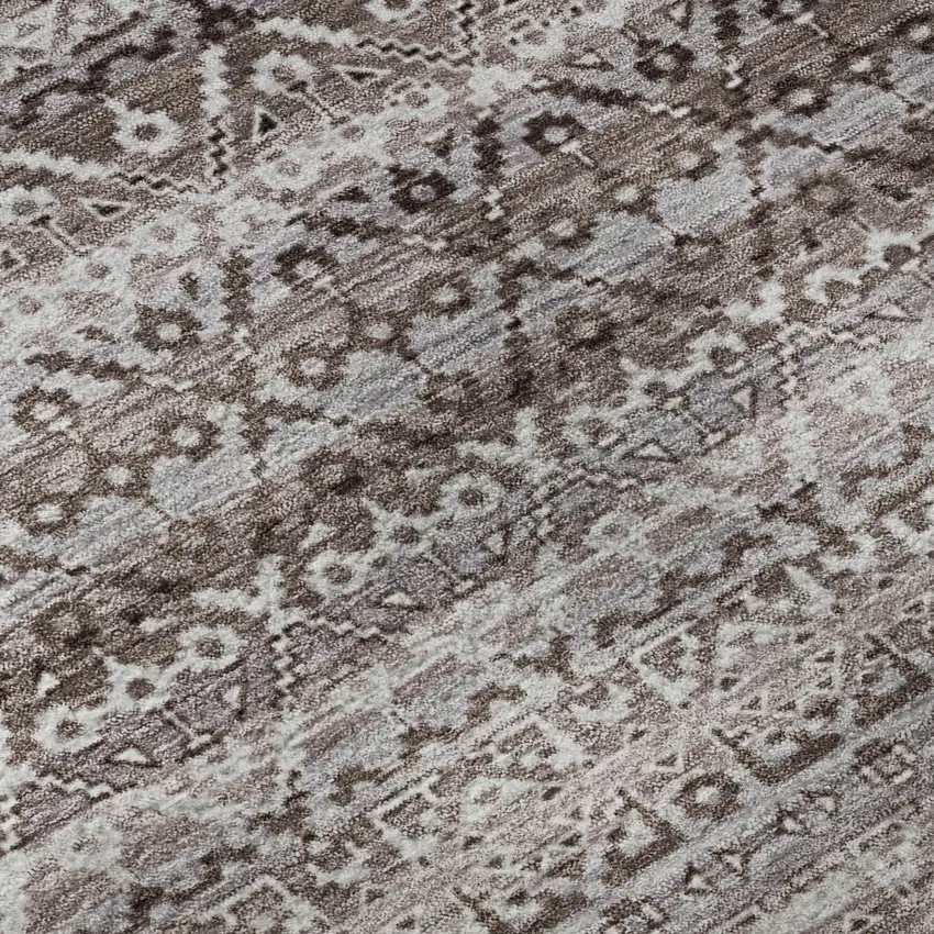 Brown And Beige Striped Washable Area Rug With UV Protection Photo 3