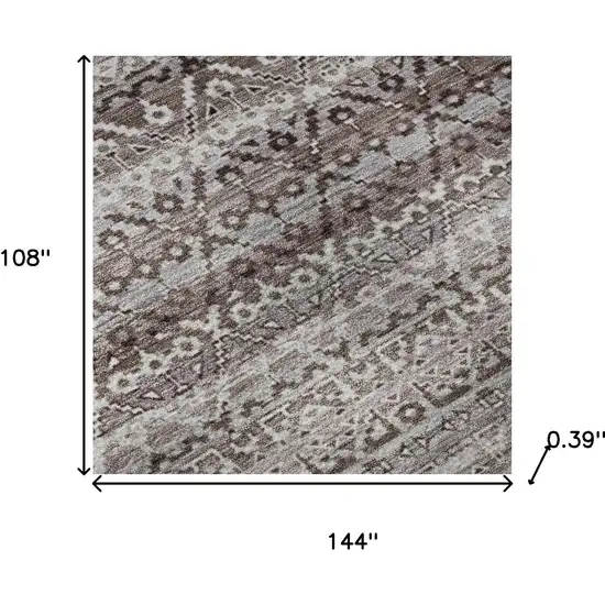 Brown And Beige Striped Washable Area Rug With UV Protection Photo 9