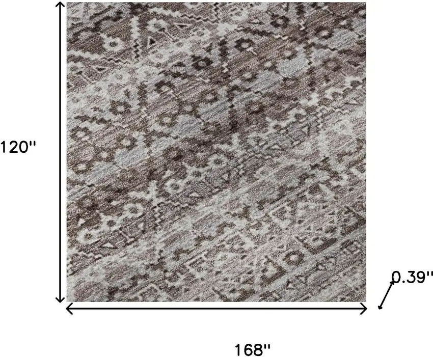 Brown And Beige Striped Washable Area Rug With UV Protection Photo 8