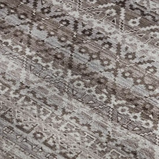 Brown And Beige Striped Washable Area Rug With UV Protection Photo 3