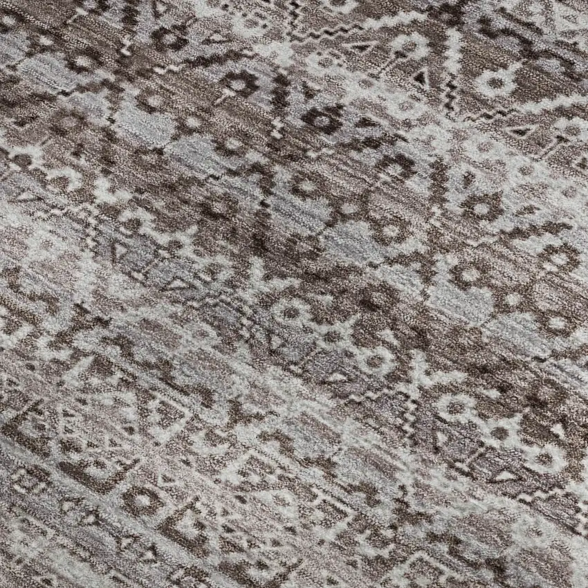 Brown And Beige Striped Washable Area Rug With UV Protection Photo 3