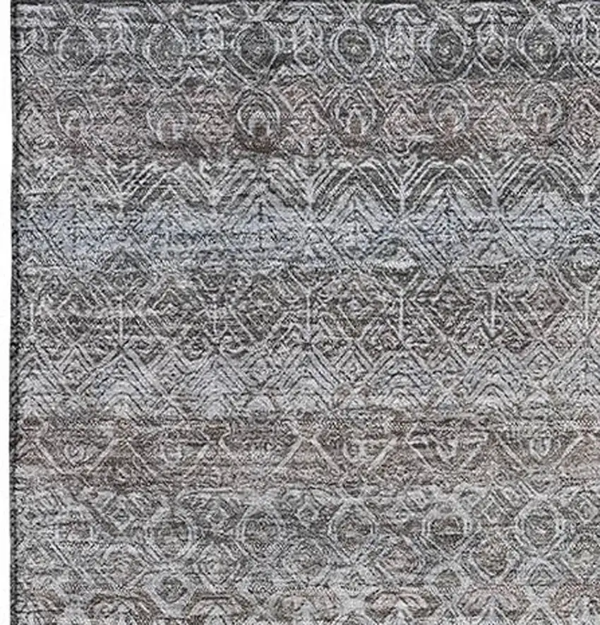 Brown And Beige Striped Washable Area Rug With UV Protection Photo 4