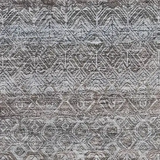 Brown And Beige Striped Washable Area Rug With UV Protection Photo 3