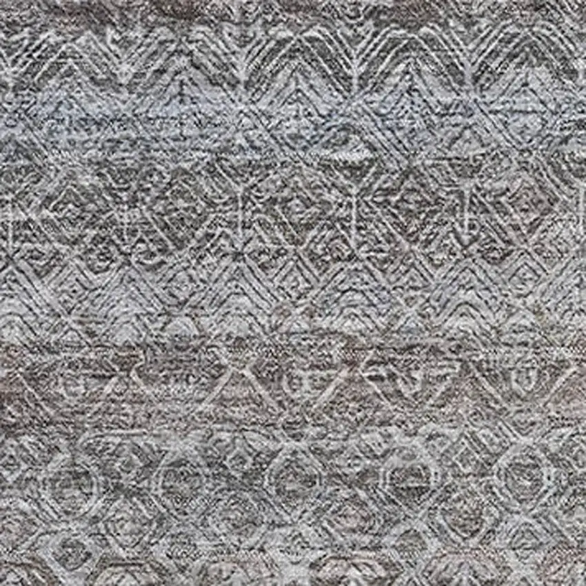 Brown And Beige Striped Washable Area Rug With UV Protection Photo 3