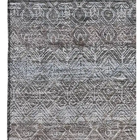 Brown And Beige Striped Washable Area Rug With UV Protection Photo 3