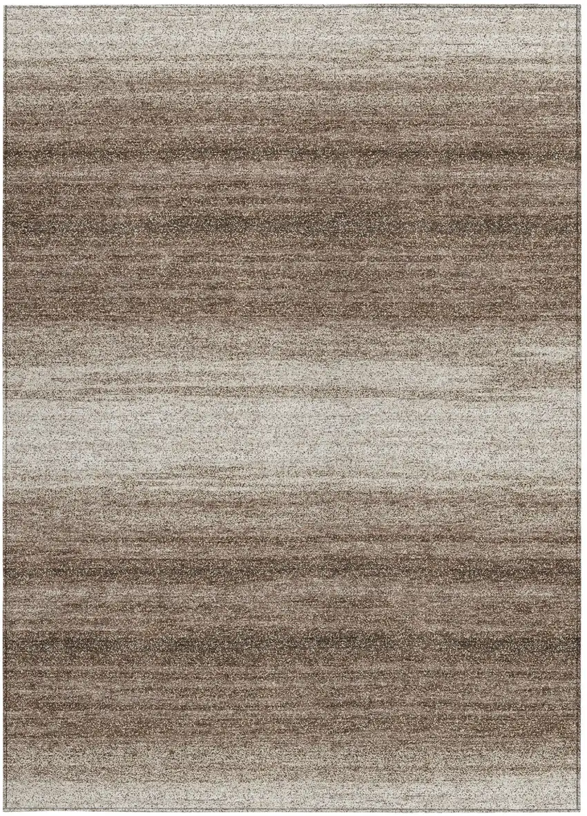 Brown And Beige Striped Washable Indoor Outdoor Area Rug Photo 7