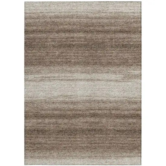 Brown And Beige Abstract Washable Indoor Outdoor Area Rug Photo 6