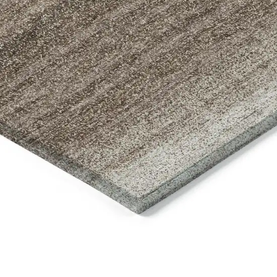 Brown And Beige Abstract Washable Indoor Outdoor Area Rug Photo 4