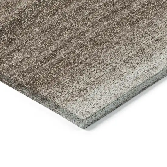 Brown And Beige Striped Washable Indoor Outdoor Area Rug Photo 5