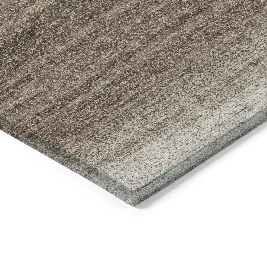 Brown And Beige Striped Washable Indoor Outdoor Area Rug Photo 5
