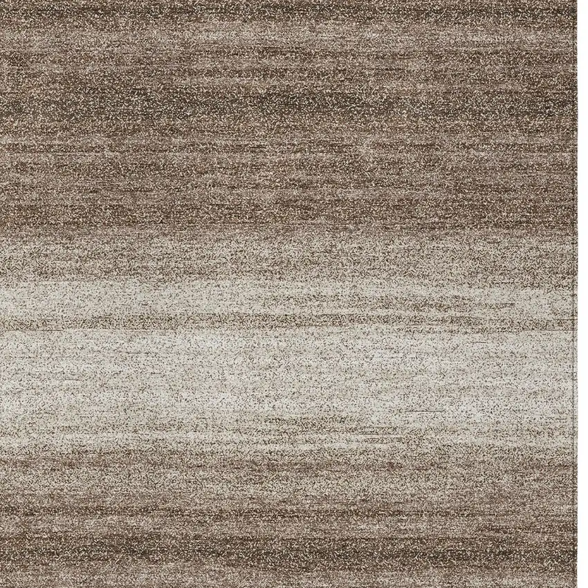Brown And Beige Striped Washable Indoor Outdoor Area Rug Photo 6