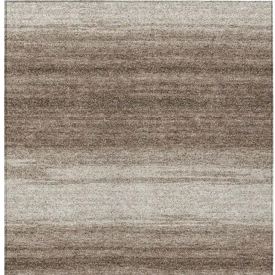 Brown And Beige Striped Washable Indoor Outdoor Area Rug Photo 7