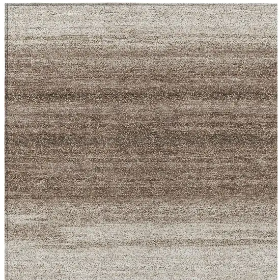 Brown And Beige Striped Washable Indoor Outdoor Area Rug Photo 6
