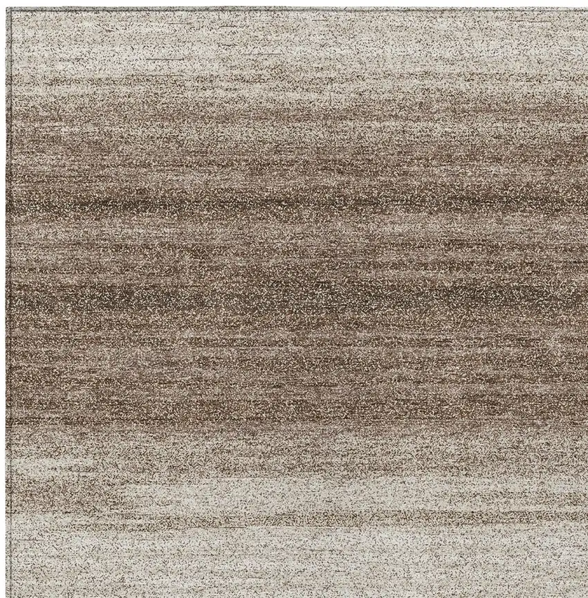 Brown And Beige Striped Washable Indoor Outdoor Area Rug Photo 6