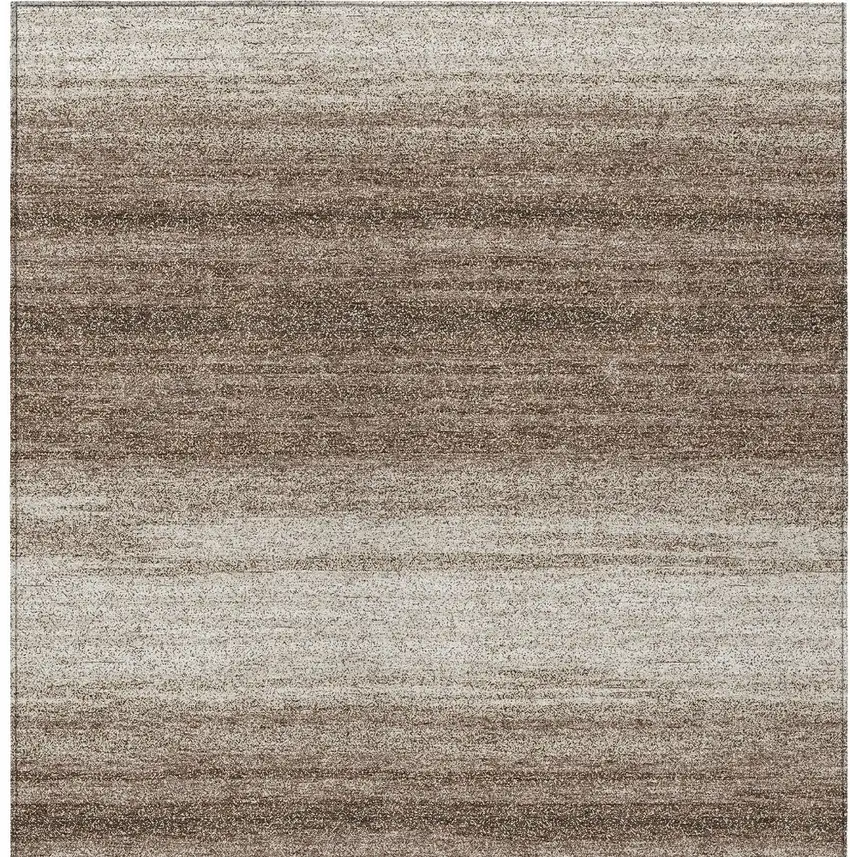 Brown And Beige Striped Washable Indoor Outdoor Area Rug Photo 7