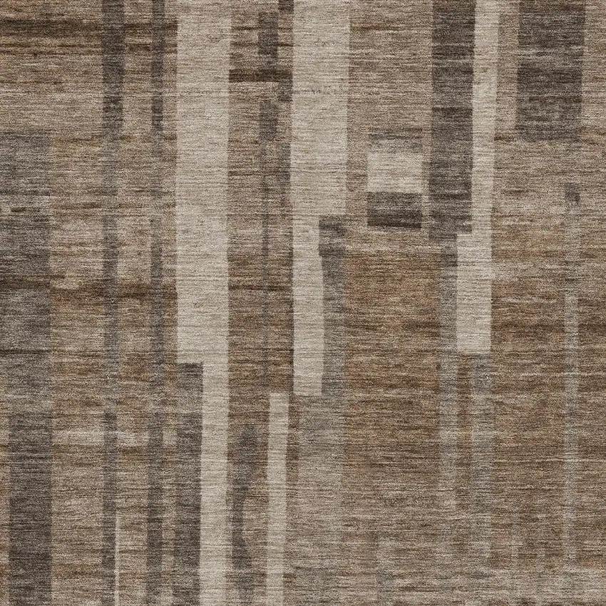 Brown And Beige Striped Washable Indoor Outdoor Area Rug Photo 5