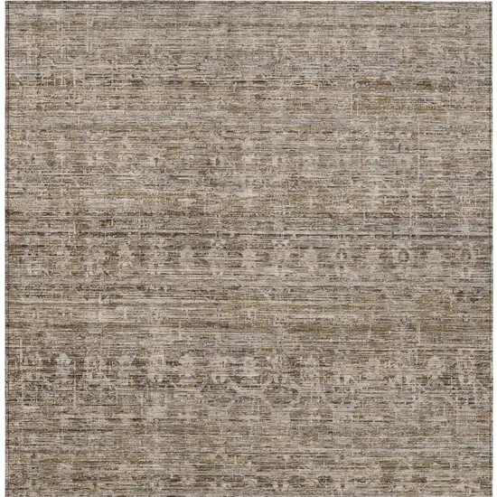 Brown And Beige Striped Washable Indoor Outdoor Area Rug Photo 3