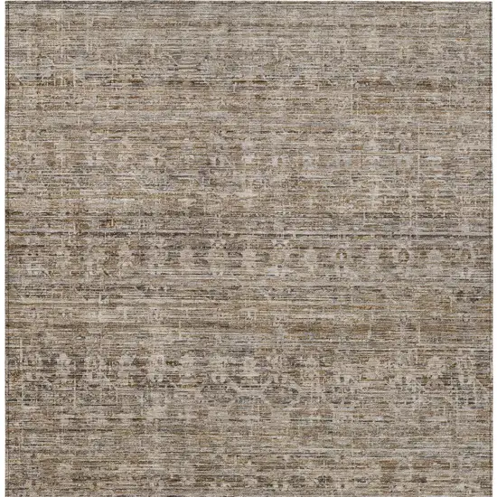 Brown And Beige Striped Washable Indoor Outdoor Area Rug Photo 8