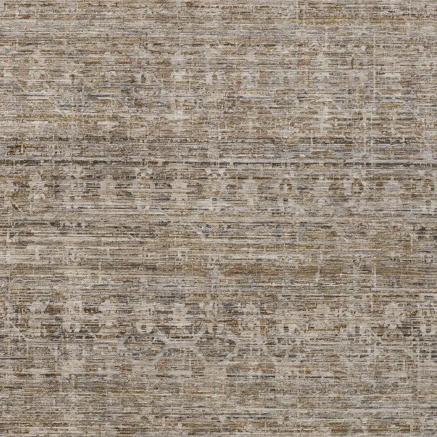 Brown And Beige Striped Washable Indoor Outdoor Area Rug Photo 7