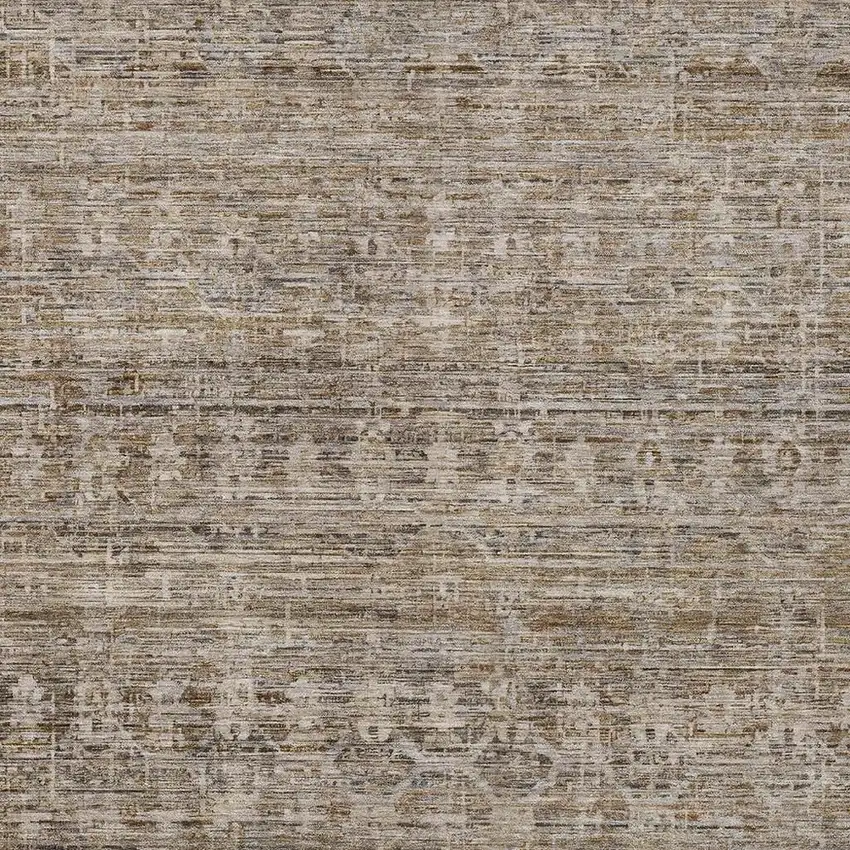 Brown And Beige Striped Washable Indoor Outdoor Area Rug Photo 3