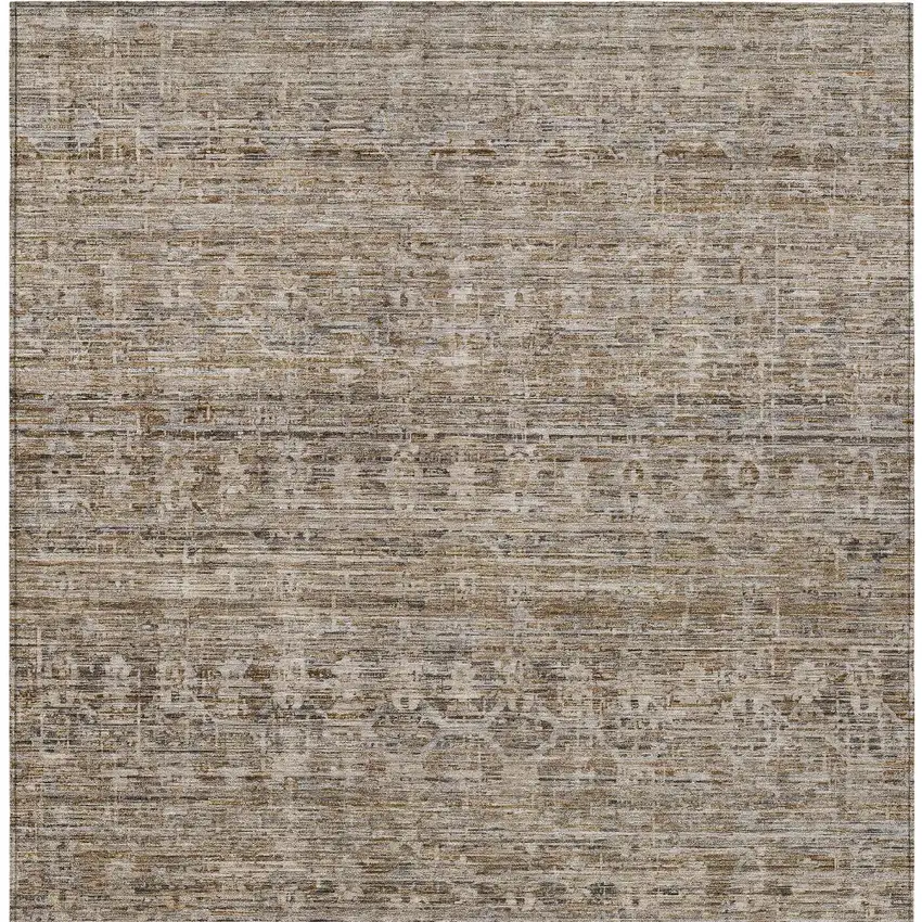 Brown And Beige Striped Washable Indoor Outdoor Area Rug Photo 8