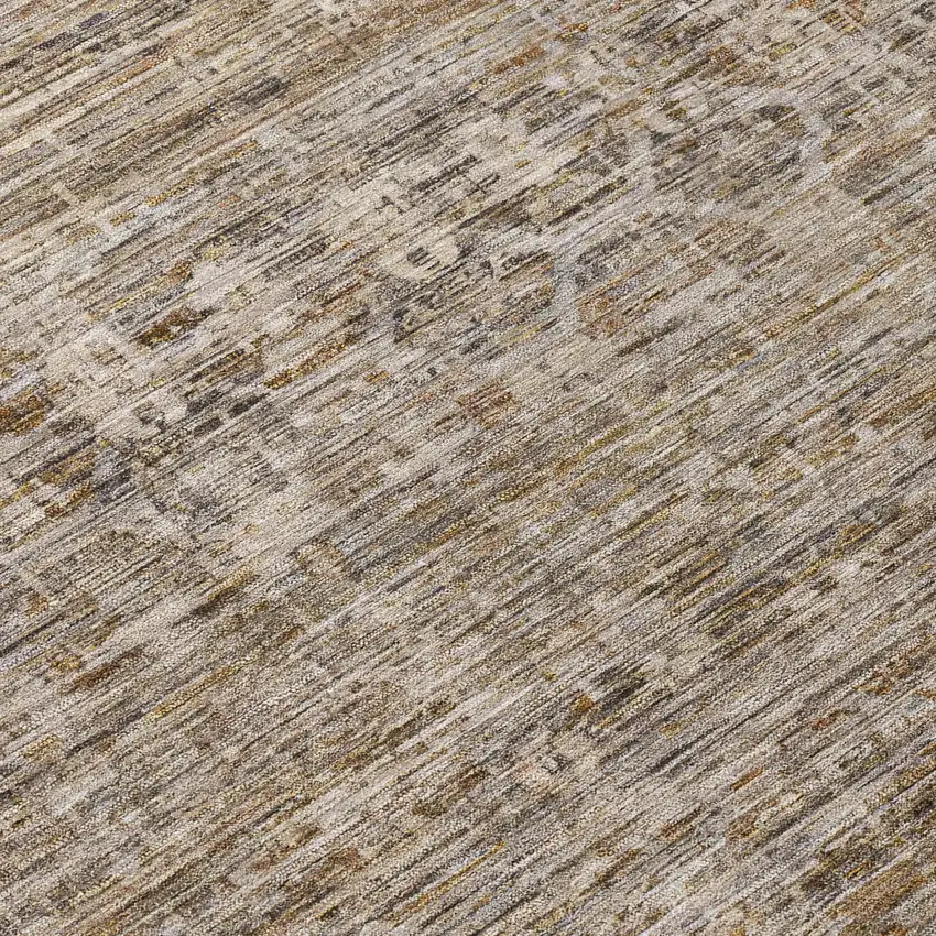 Brown And Beige Striped Washable Indoor Outdoor Area Rug Photo 9