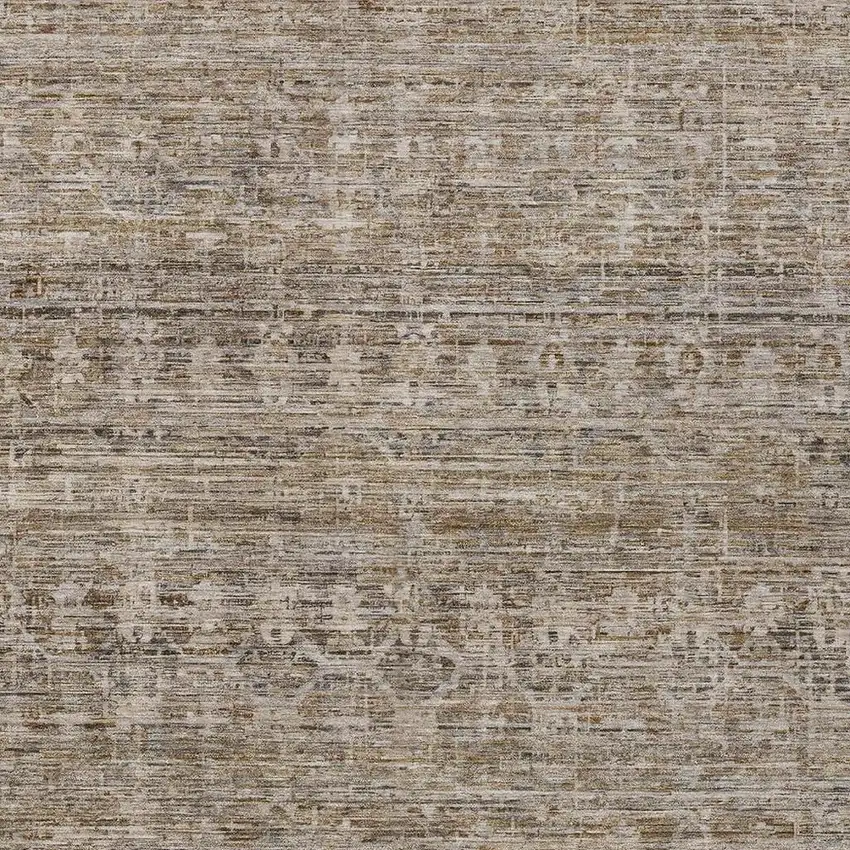 Brown And Beige Striped Washable Indoor Outdoor Area Rug Photo 3