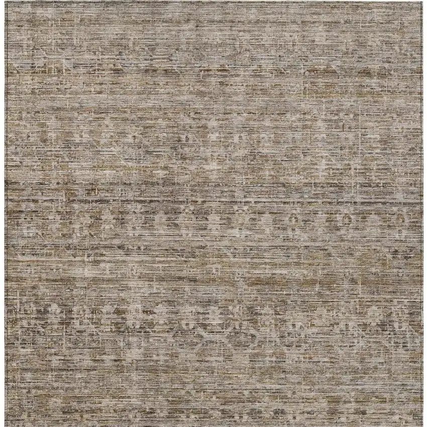 Brown And Beige Striped Washable Indoor Outdoor Area Rug Photo 4