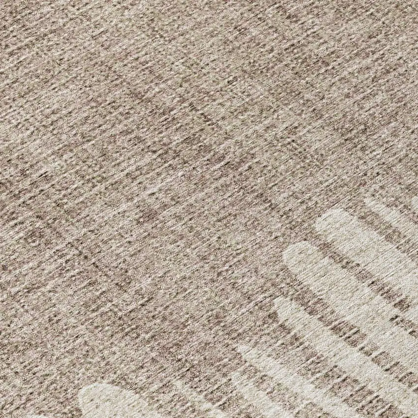 Brown And Beige Striped Washable Indoor Outdoor Area Rug Photo 9