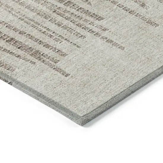 Brown And Beige Striped Washable Indoor Outdoor Area Rug Photo 4