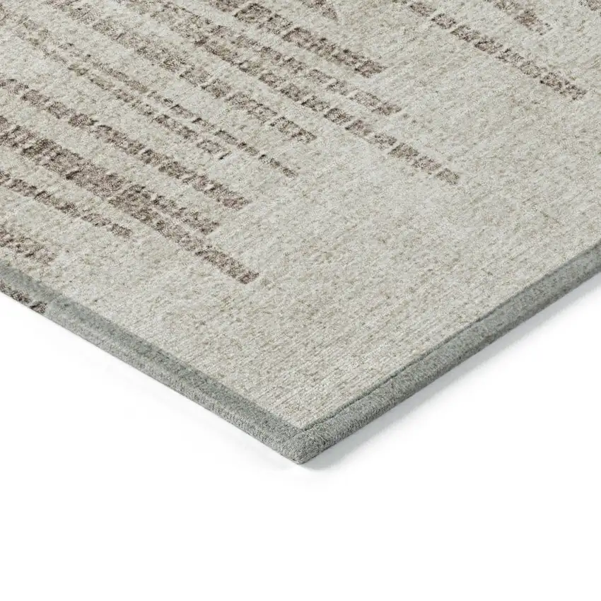 Brown And Beige Striped Washable Indoor Outdoor Area Rug Photo 3