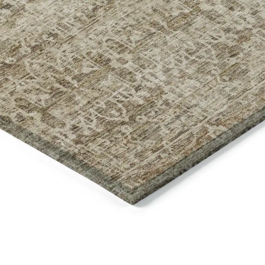 Brown And Beige Striped Washable Indoor Outdoor Area Rug Photo 9